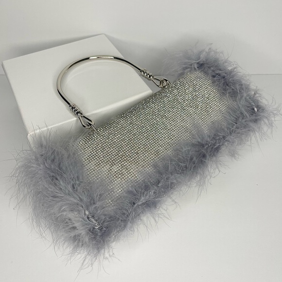 Handbags - Elegant Feathered Evening Bag